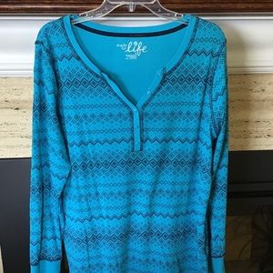 New turquoise & black ladies knit top